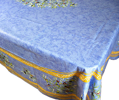 French coated tablecloth (olives 2005. blue) - Click Image to Close
